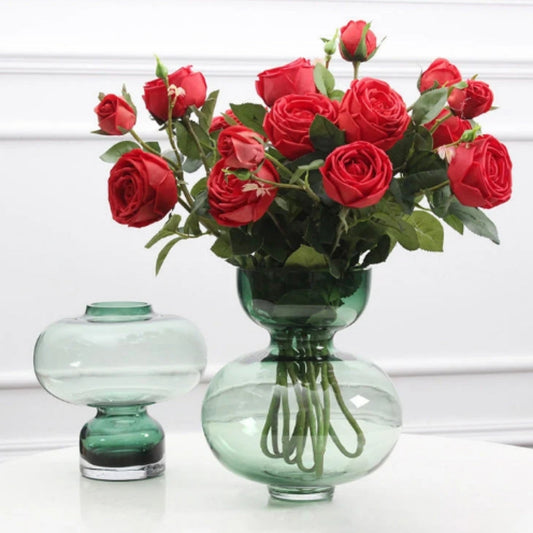 Emerald Whispers Glass Vase