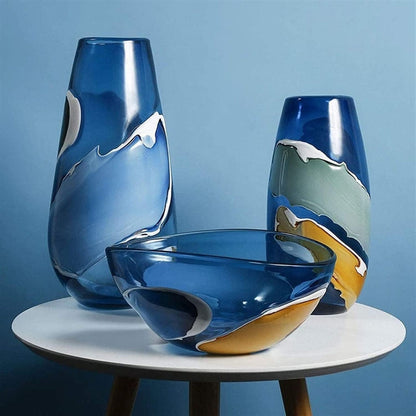 Sapphire Serenity Glass Tranquility Vase