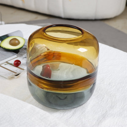 Champagne Cascade Glass Elegance Vase