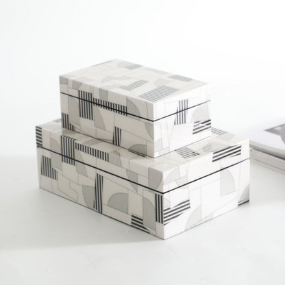 Versatile Black & White MDF Storage Box