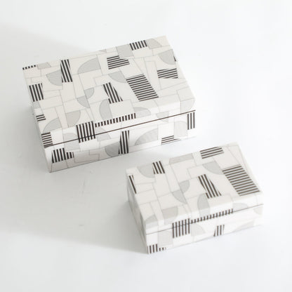 Versatile Black & White MDF Storage Box