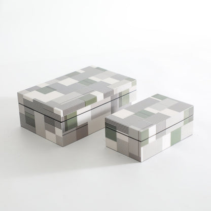 Functional White, Green & Grey MDF Storage Box