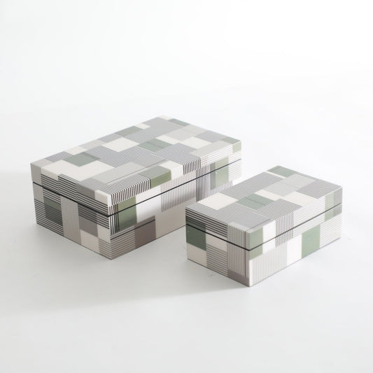 Functional White, Green & Grey MDF Storage Box