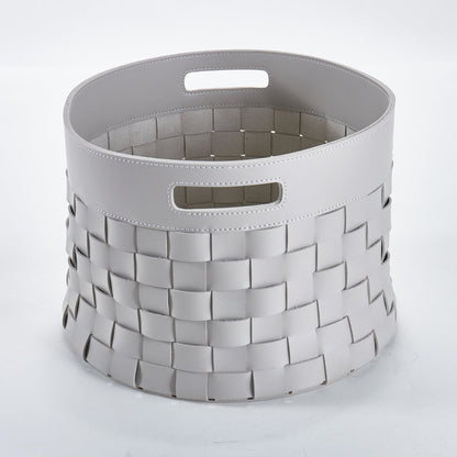 Luxe Weave Chic Leather Basket