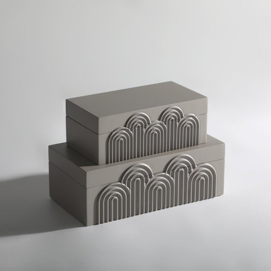 Contemporary Grey Resin Storage Box