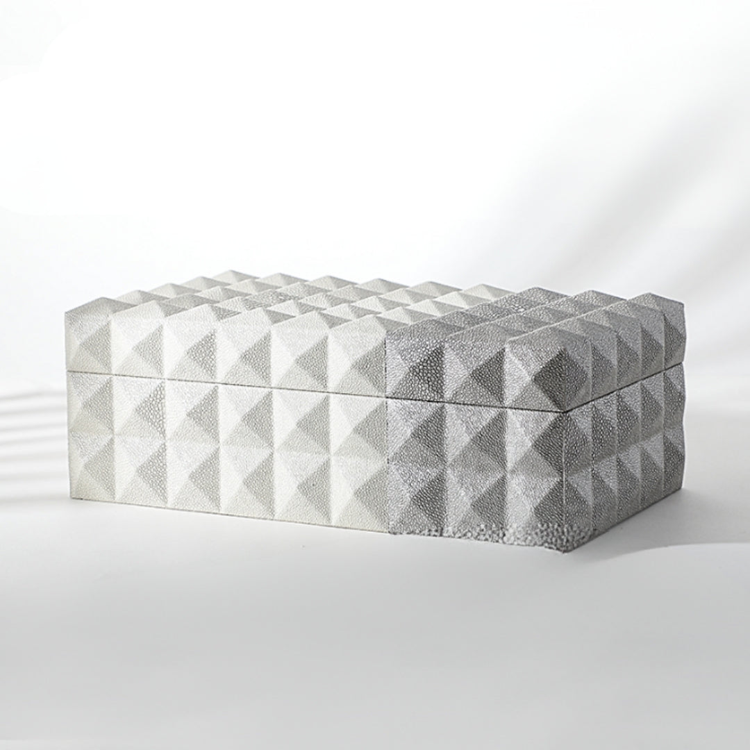 Stylish Beige & Grey MDF and Leather Storage Box