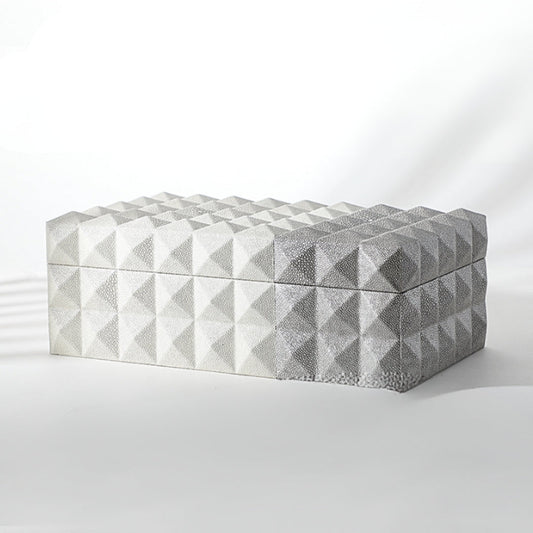 Stylish Beige & Grey MDF and Leather Storage Box