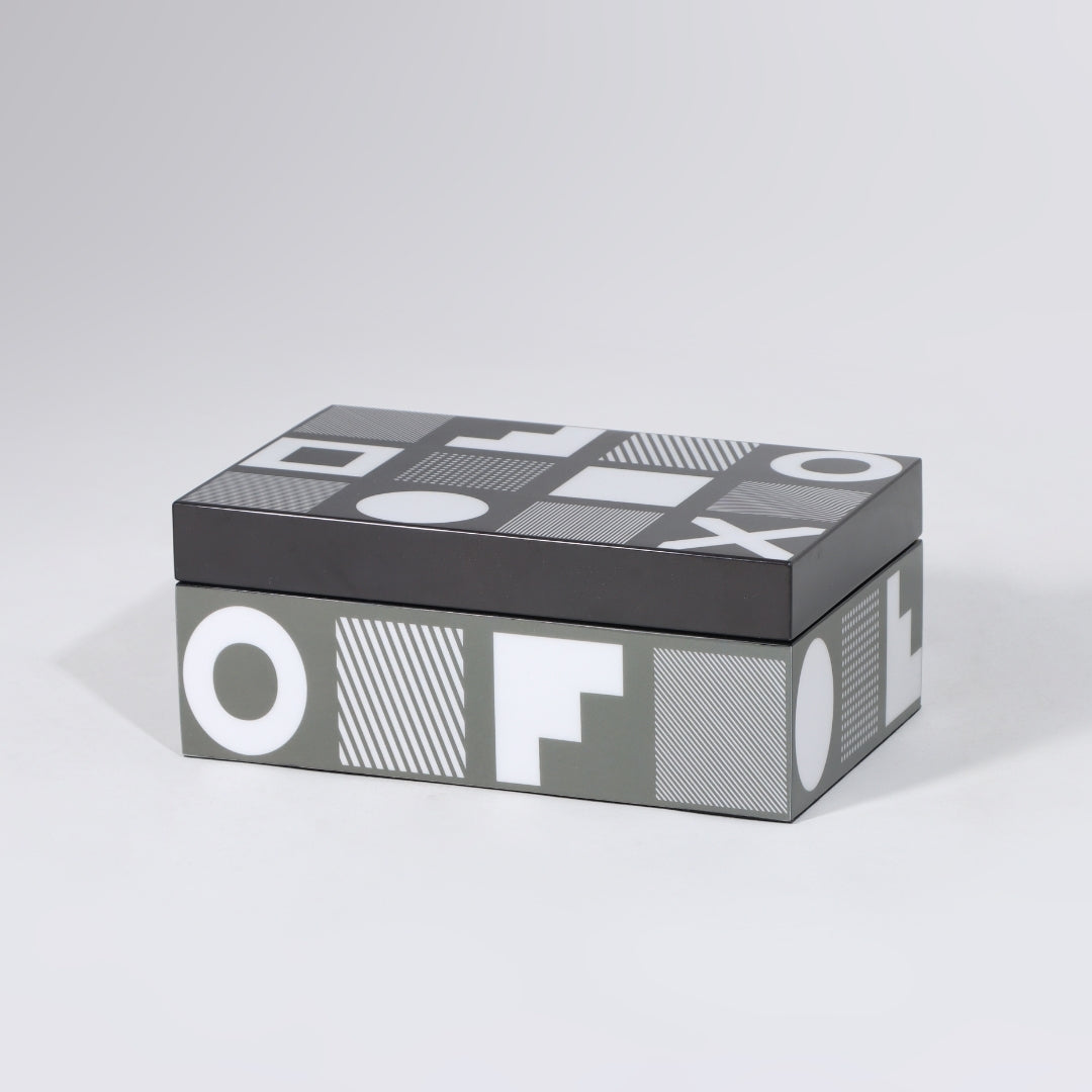 Contemporary Black & White MDF Storage Box
