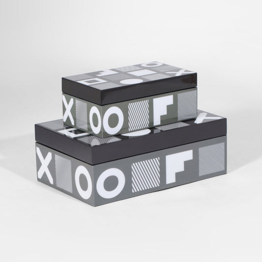 Contemporary Black & White MDF Storage Box