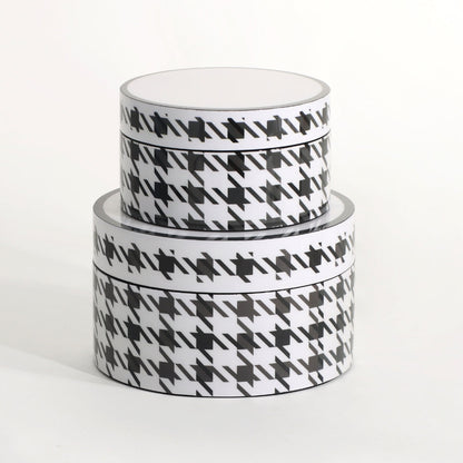 Classic Houndstooth Pattern Round Storage Box