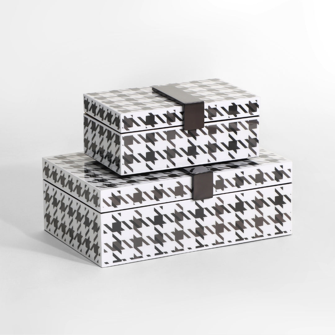 Monochrome Houndstooth Rectangular Storage Box