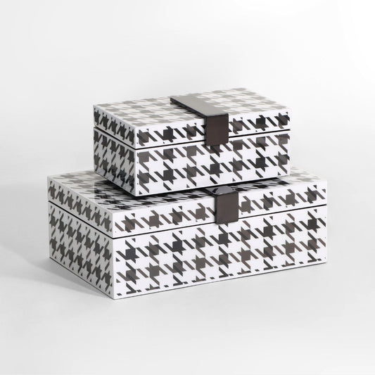 Monochrome Houndstooth Rectangular Storage Box