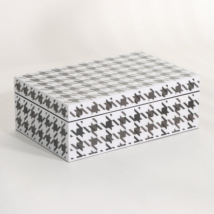 Monochrome Houndstooth Rectangular Storage Box