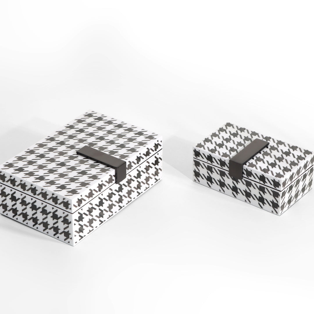 Monochrome Houndstooth Rectangular Storage Box