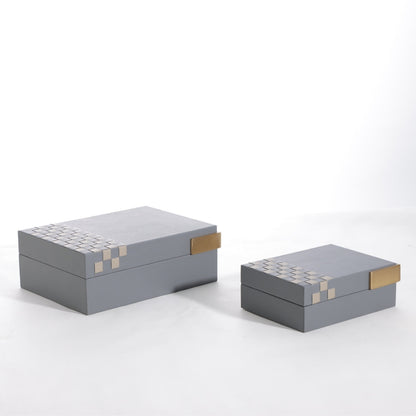 Artisan Grey & Khaki Hand-Woven Microfiber Storage Box