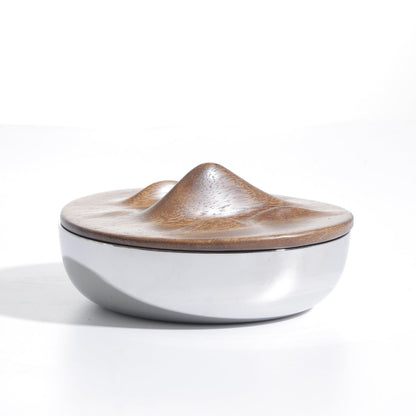 Woodland Opulence Silver & Walnut SS Steel Storage Box