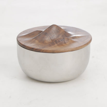 Woodland Opulence Silver & Walnut SS Steel Storage Box