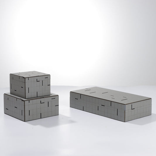 Modern Grey Leather Storage Box