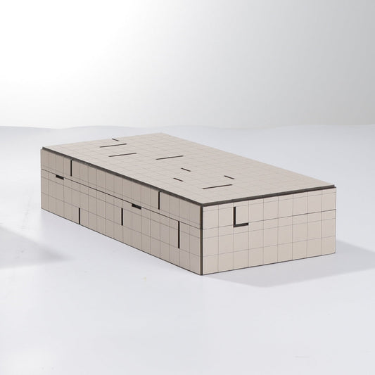 Classic Beige Leather Rectangular Storage Box