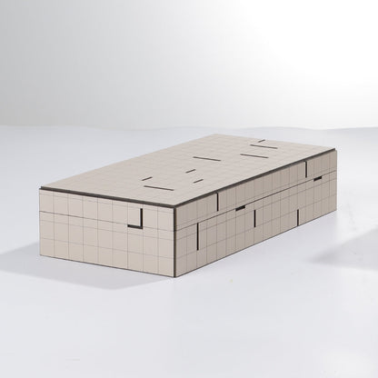 Classic Beige Leather Rectangular Storage Box