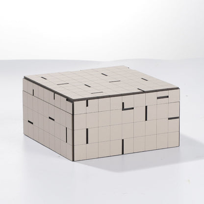 Stylish Beige Leather Square Storage Box