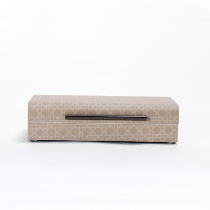 Chic Storage Companion Beige Leather Storage Box