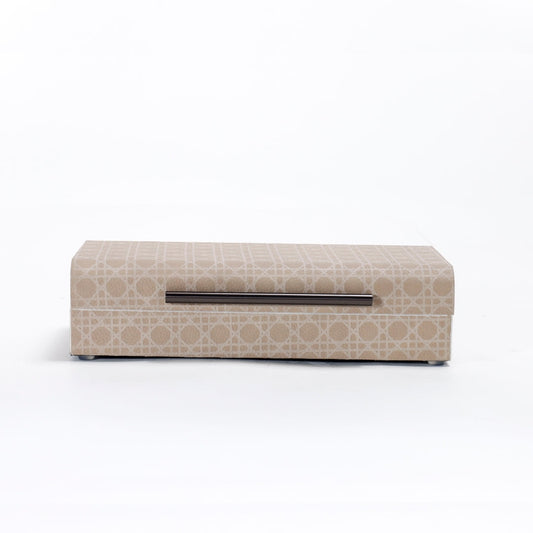 Chic Storage Companion Beige Leather Storage Box