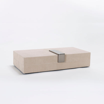 Chic Beige PU Leather Square Storage Box