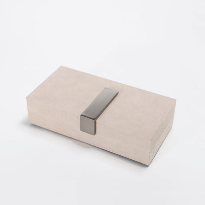 Chic Beige PU Leather Square Storage Box