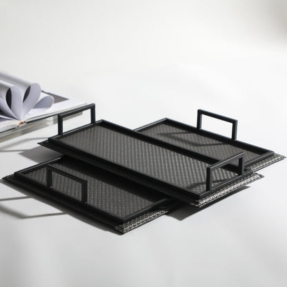 Majestic Grey Leather Classic Decorative Tray