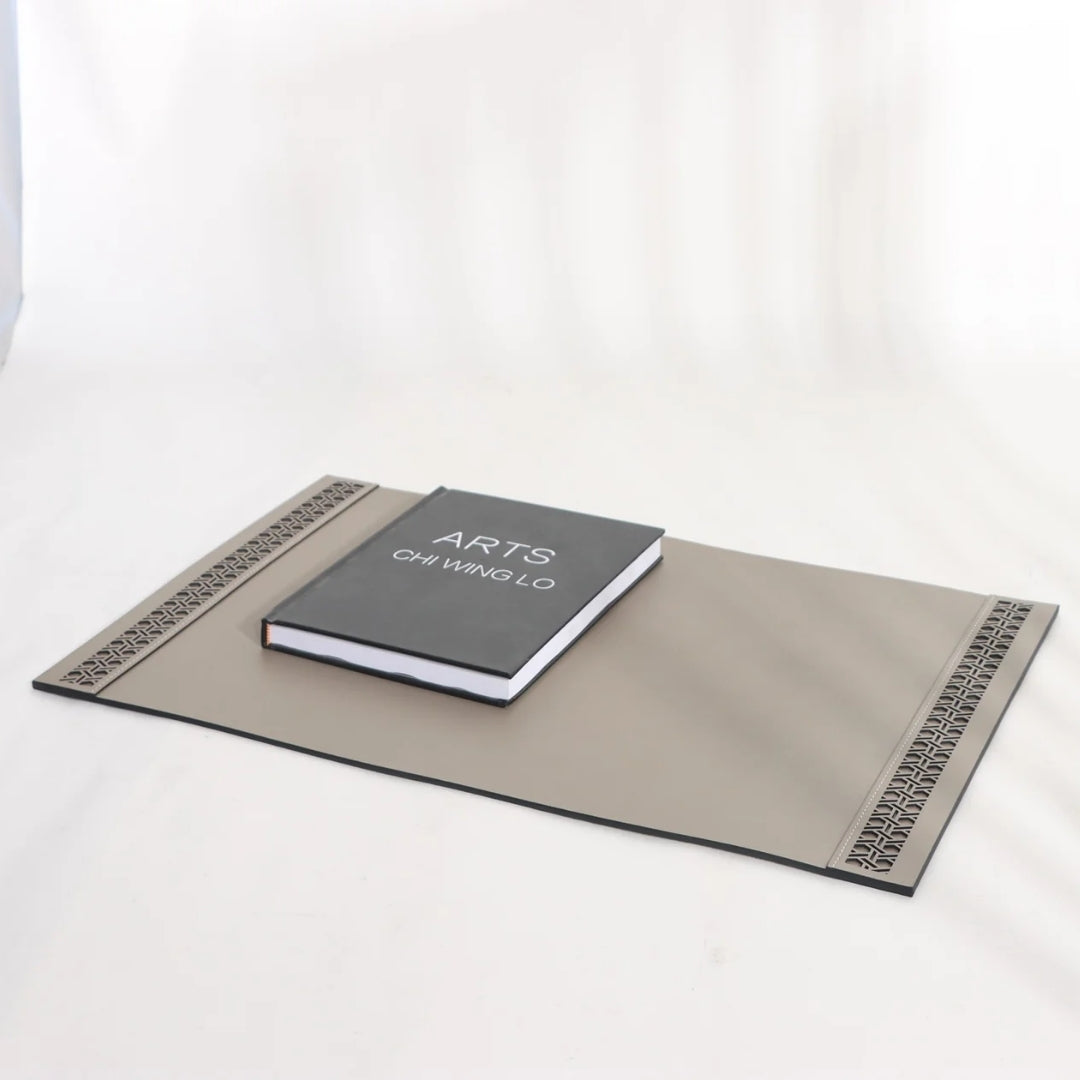 Productive Comfort Khaki Leather Desktop Mat