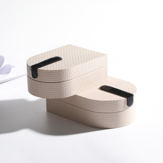 Elegant Milk White PU Leather and MDF Storage Box