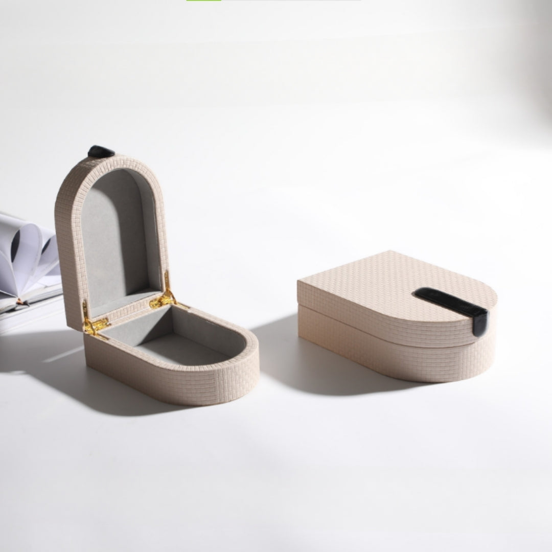 Elegant Milk White PU Leather and MDF Storage Box