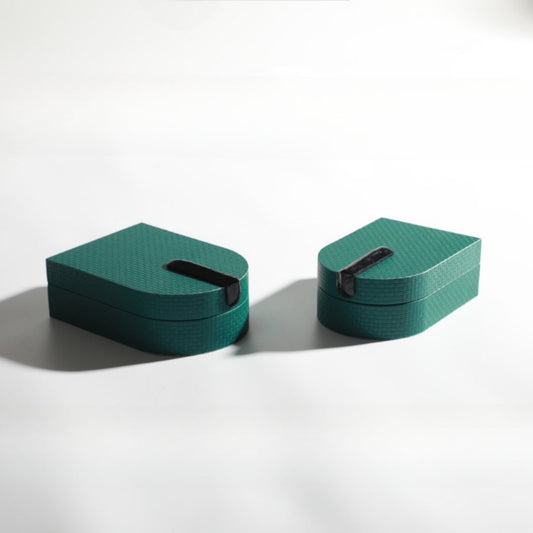 Chic Green PU Leather and MDF Storage Box
