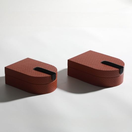 Chic Orange Red PU Leather and MDF Storage Box