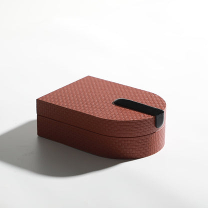 Chic Orange Red PU Leather and MDF Storage Box