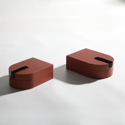 Chic Orange Red PU Leather and MDF Storage Box