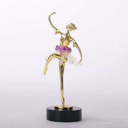 Dancing Dreams Purple Brass, Stone & Crystal Dancer Ornament