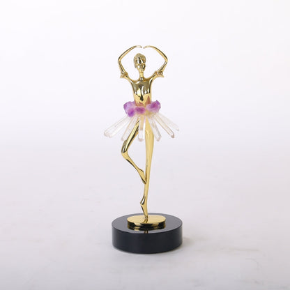 Dancing Dreams Purple Brass, Stone & Crystal Dancer Ornament