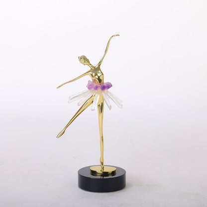 Dancing Dreams Purple Brass, Stone & Crystal Dancer Ornament