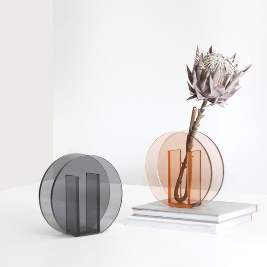 Misty Sunset Glow Horizon Glass Vase
