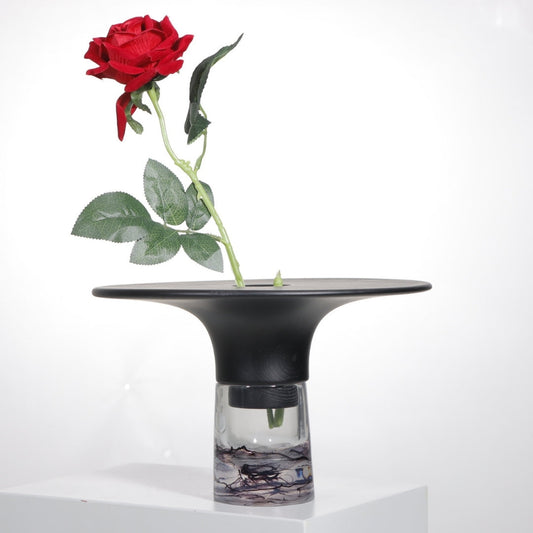 Noir Elegance Resin Vase