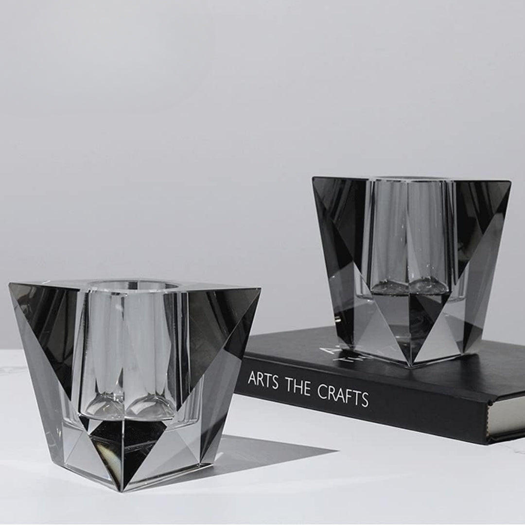 Mystic Radiance Smoky Crystal Candle Holder