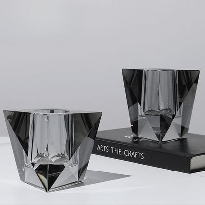 Mystic Radiance Smoky Crystal Candle Holder