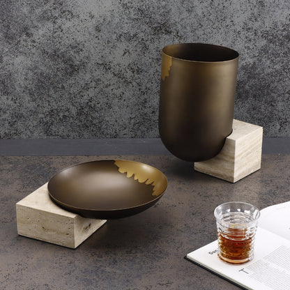 Elegance in Bronze and Marble Vase