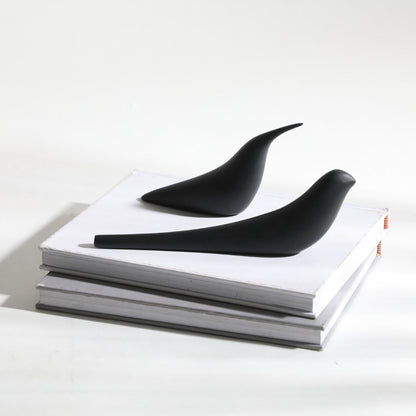 Sculpted Songbird Black Resin Bird Sculpture