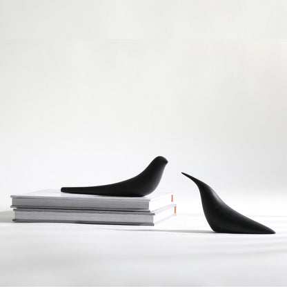 Sculpted Songbird Black Resin Bird Sculpture