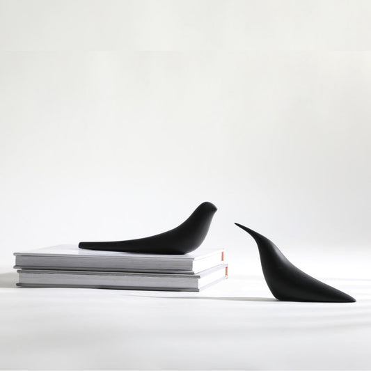 Sculpted Songbird Black Resin Bird Sculpture