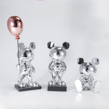 Whimsical Reverie Silver Resin Cartoon Sculpture
