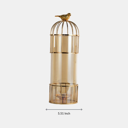 Gilded Lantern Candle Holder
